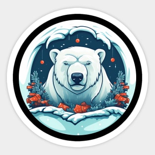 Polar Bear in Ornament, Love Bears Sticker